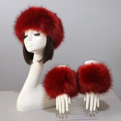 New Autumn Winter Caps Female Hats Cuffs Set Fashion Warmth Imitation Quality Design