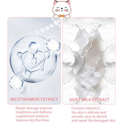 5 Bags ( 5 pairs ) Niacinamide Goat Milk Rejuvenation Cat Hand Mask Moisturizing Whitening Tender Skin Care Exfoliating Calluses Repairing