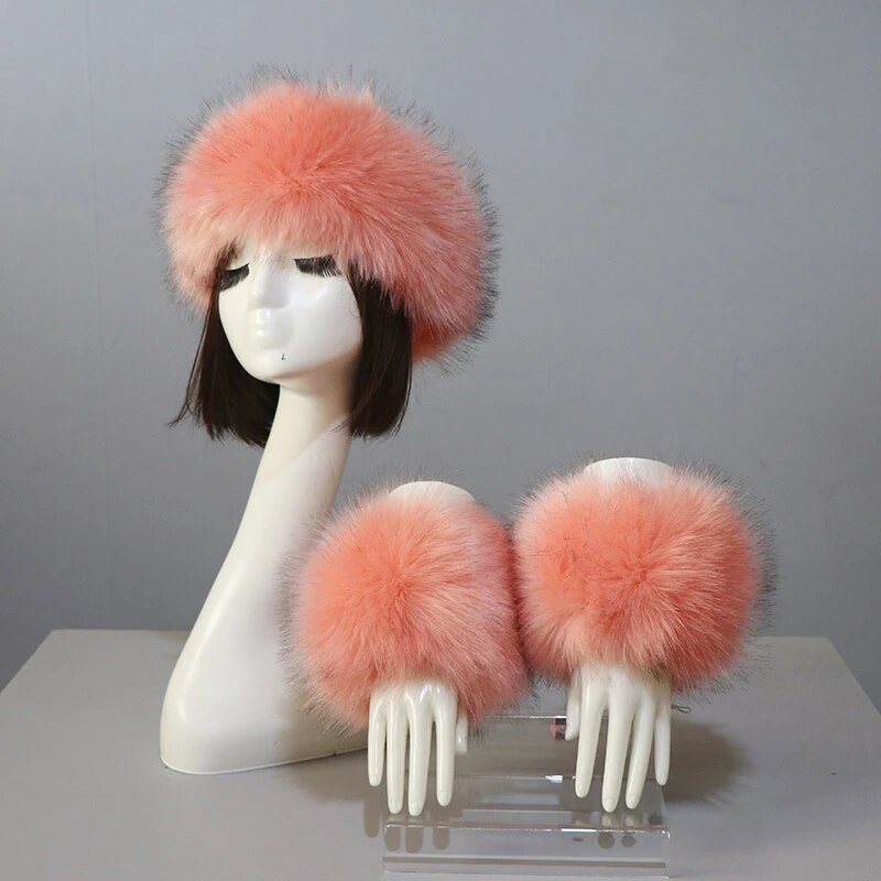 New Autumn Winter Caps Female Hats Cuffs Set Fashion Warmth Imitation Quality Design