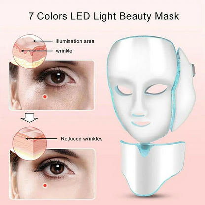 Electric 7 Colors Led Facial Mask Face Mask Machine Light Therapy Acne Mask Neck Beauty Led Light Treatment Skin Rejuvenation