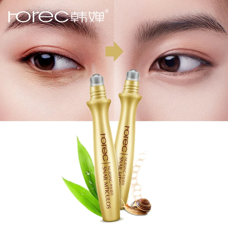 ROREC Eye Serum Anti-Wrinkle Snail Essence for Eyes Cream Dark Circle Cream Snail Hyaluronic Acid Korean Cosmetics Skin Care