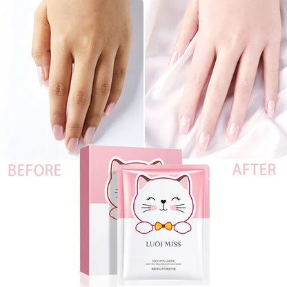 5 Bags ( 5 pairs ) Niacinamide Goat Milk Rejuvenation Cat Hand Mask Moisturizing Whitening Tender Skin Care Exfoliating Calluses Repairing