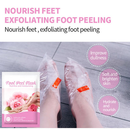 5 Pair Exfoliating Foot Mask Foot SPA Pedicure Socks Remove Dead Skin Whitening Heels Feet Peeling Anti-Cracked Foot Skin Care