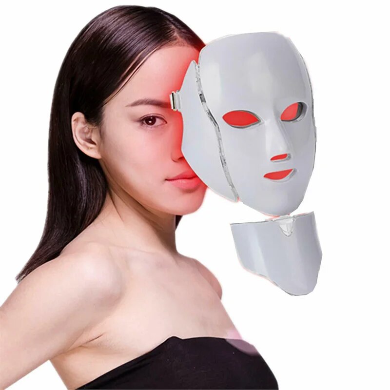 Electric 7 Colors Led Facial Mask Face Mask Machine Light Therapy Acne Mask Neck Beauty Led Light Treatment Skin Rejuvenation