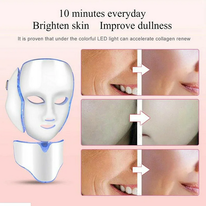 Electric 7 Colors Led Facial Mask Face Mask Machine Light Therapy Acne Mask Neck Beauty Led Light Treatment Skin Rejuvenation