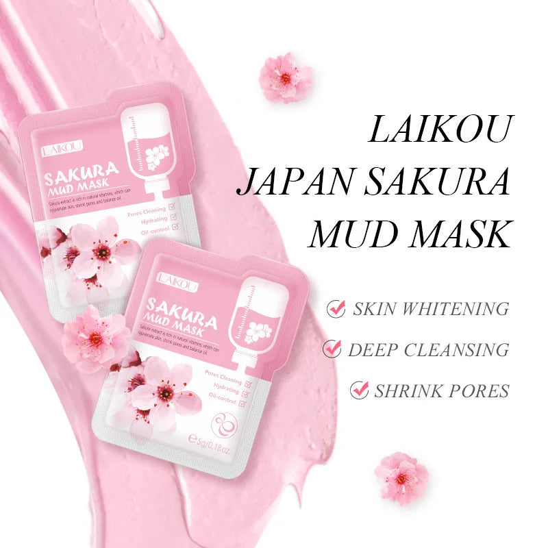 LAIKOU Sakura Facial Cleansing Skincare Set Whitening Moisturize Beauty Health Eye Mask Lip Mask Korean Facial Care Products Kit