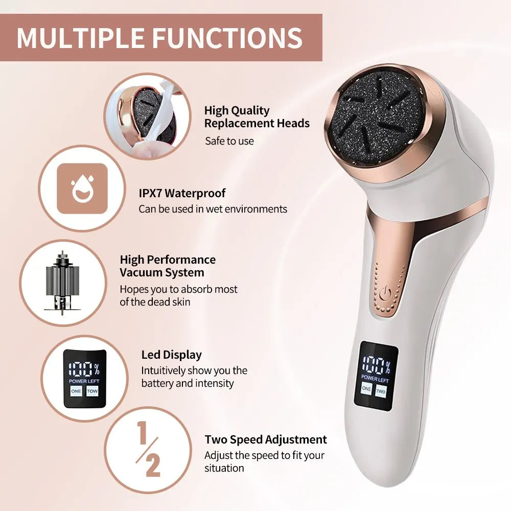 Electronic Foot Files Portable Electric Foot Callus Remover Foot Care Tool for Dead Hard Skin Rechargeable Pedicure Tools