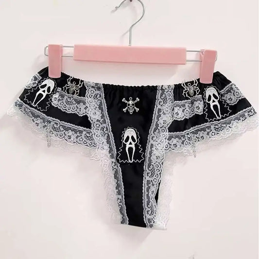 Halloween Thrills And Frills Scream Lace Horror Goth Y2K E-Girl panties