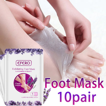 5 Pair Exfoliating Foot Mask Foot SPA Pedicure Socks Remove Dead Skin Whitening Heels Feet Peeling Anti-Cracked Foot Skin Care