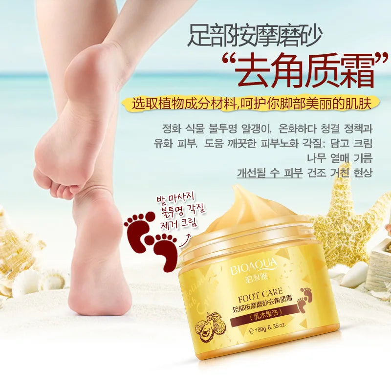 BIOAQUA 180g Foot Massage Scrub Exfoliating Cream Repai Rough Skin Whitening Smooth Moisturizing Anti Wrinkle Foot Care Cream