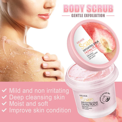 Peach Body Scrub Hydrating Moisturizing Oil Control Cleaning Softening Chicken Skin Keratin Rubbing Mud Scrub Care Product 100g