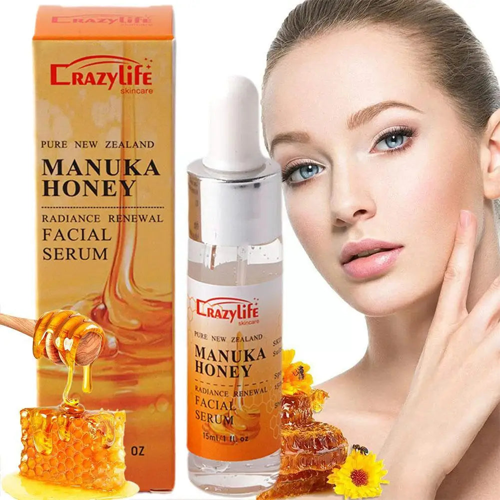 15ml Honey Face Serum Anti Aging Anti Wrinkle Essence Care Face Shrinking Remove Fine Pore Moisturizer Lines Skin Firming N2E0