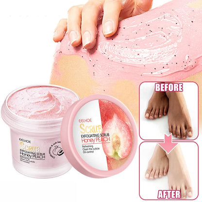 Peach Body Scrub Hydrating Moisturizing Oil Control Cleaning Softening Chicken Skin Keratin Rubbing Mud Scrub Care Product 100g