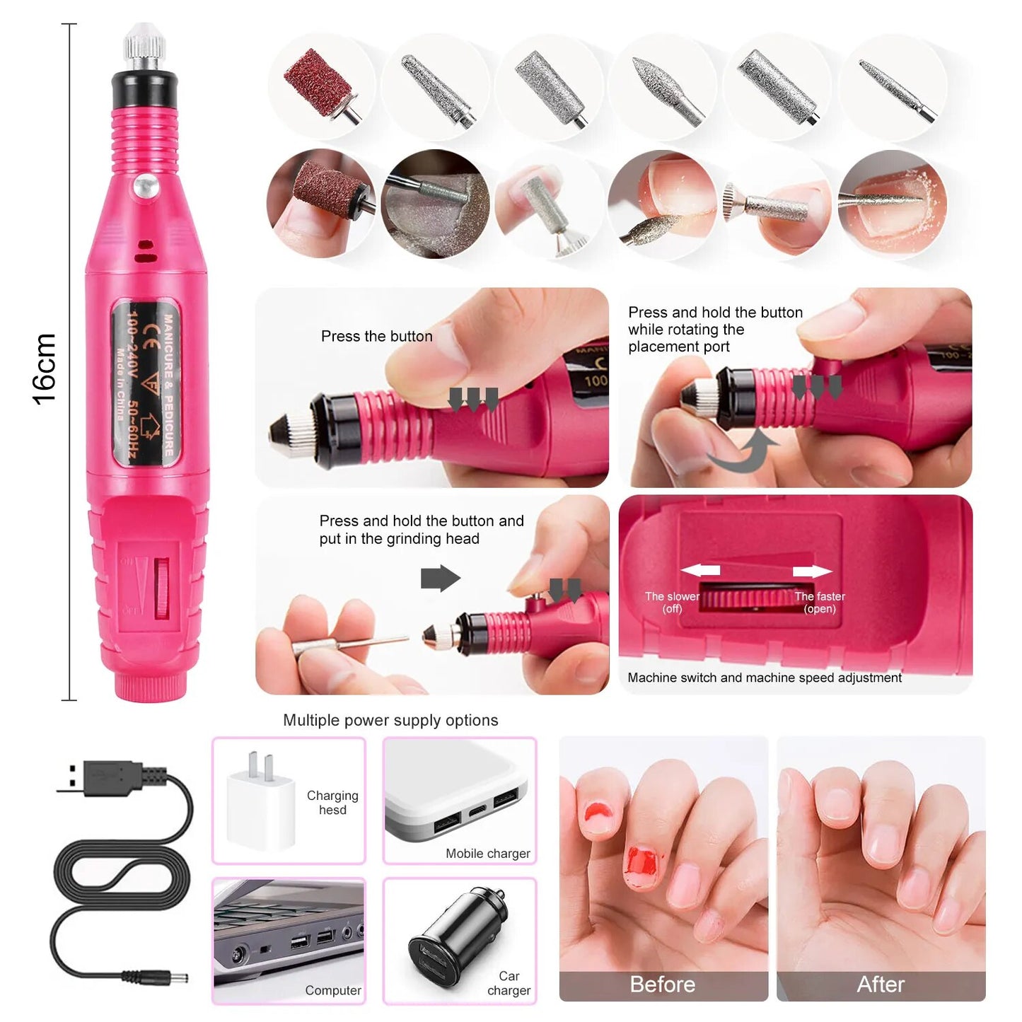 Acrylic Nail Kit With Drill And U V Light Full Nail Kit Set Professional Nail Starter Kit For Beginners Acrylic With Everything