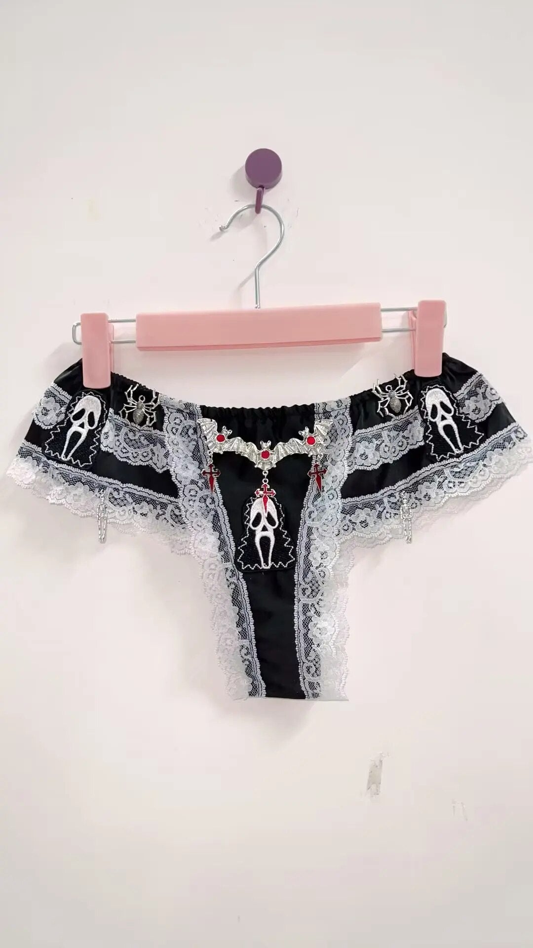 Halloween Thrills And Frills Scream Lace Horror Goth Y2K E-Girl panties