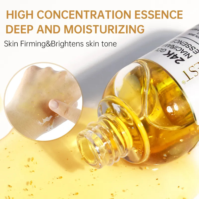 Niacinamide Serum Hyaluronic Acid for Face Dark Spot Remover 24K Gold Serum Whitening Moisturizing Facial Skin Care