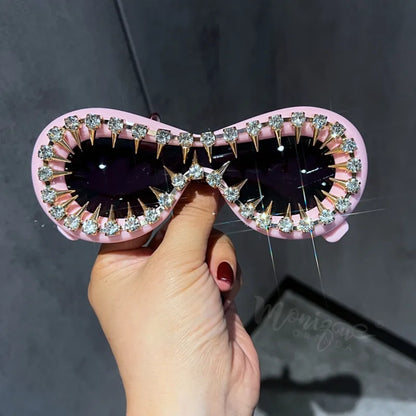 Punk Oval Sunglasses Women 2023 Fashion Retro Brand Design Shades Eyewear