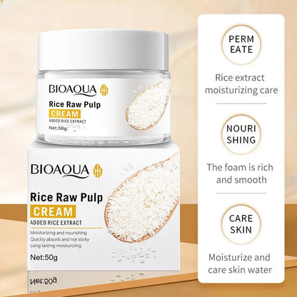 6pcs/set BIOAQUA Rice Raw Pulp Skin Care Sets Face Cream Serum Anti wrinkle Moisturizing Facial Cleanser Toner Korean Face Care