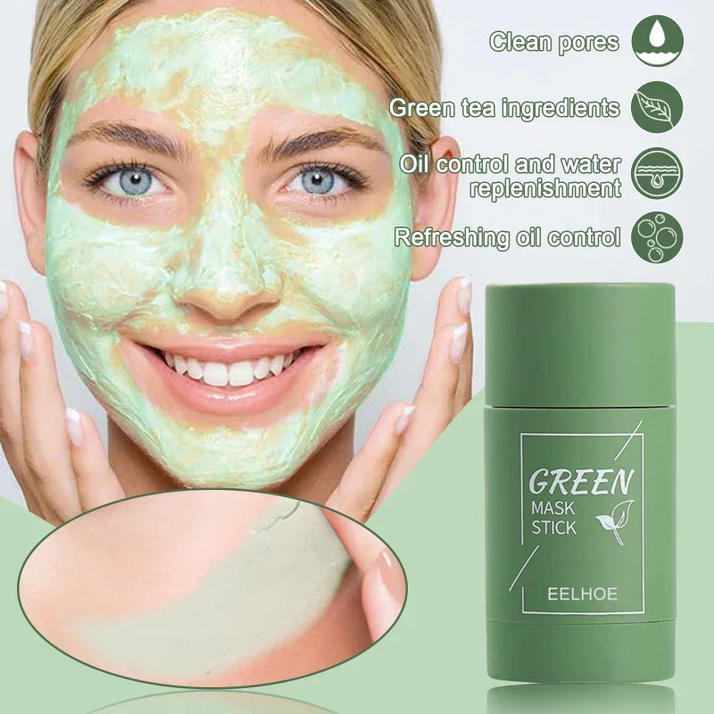 Green Tea Mask Facel Deep Cleaning Masks Stick Moisturizing Shrink Pores Blackhead Acne Facial Film Korean Skin Care Products