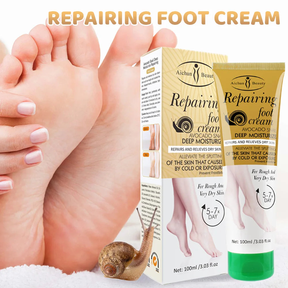 3x Foot Cream Snail Mucus Extract Anti-chafing Remove Dead Skin Moisturizing Anti-crack Whitening Smooth Skin Foot Skincare