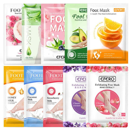 EFERO 6/8pack Exfoliating Foot Mask Pedicure Socks Foot Patch Whitening Foot Mask Peel Feet Mask for Legs Peeling Dead Skin