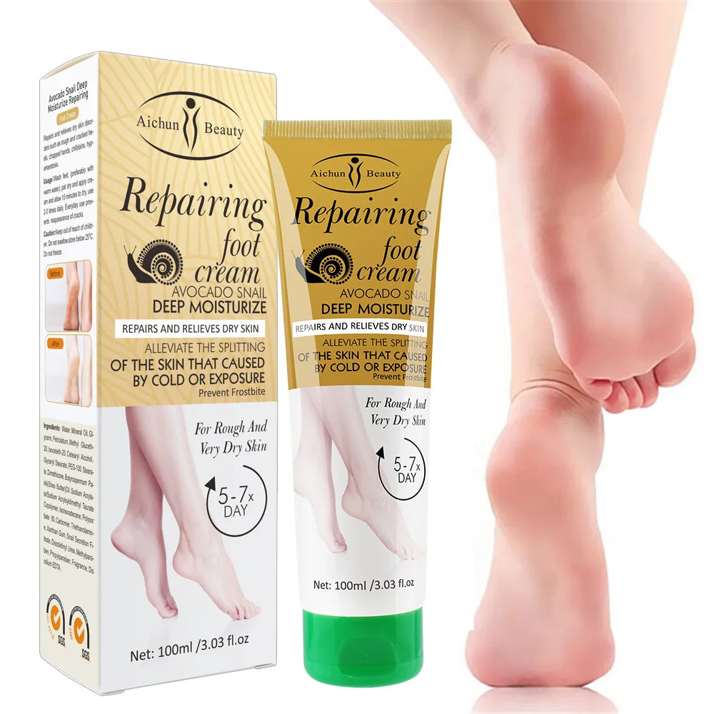 3x Foot Cream Snail Mucus Extract Anti-chafing Remove Dead Skin Moisturizing Anti-crack Whitening Smooth Skin Foot Skincare