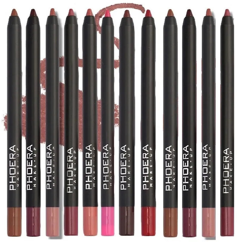 Waterproof Matte Lipliner Pencil Sexy Red Contour Tint Lipstick Lasting Non-stick Cup Moisturising Lips Makeup Cosmetic 12Color