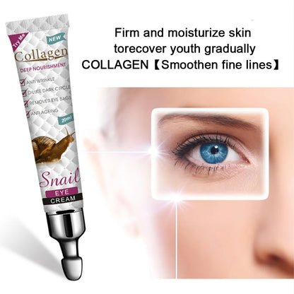 20ml Snail Mucus Extract Eye Cream Remove Dark Circles Eye Bags Firming Lifting Anti-aging Anti-wrinkle Brighten Eye Skin Care