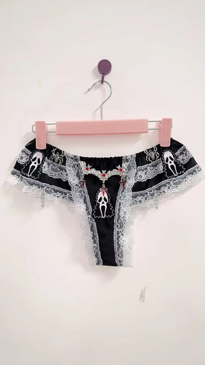 Halloween Thrills And Frills Scream Lace Horror Goth Y2K E-Girl panties