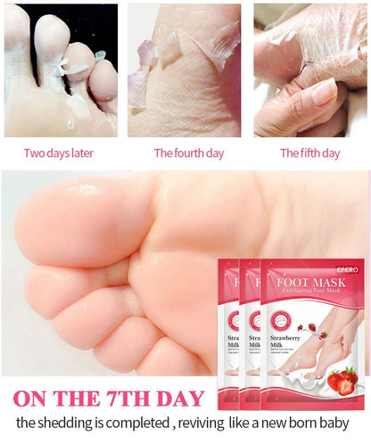 EFERO 6/8pack Exfoliating Foot Mask Pedicure Socks Foot Patch Whitening Foot Mask Peel Feet Mask for Legs Peeling Dead Skin